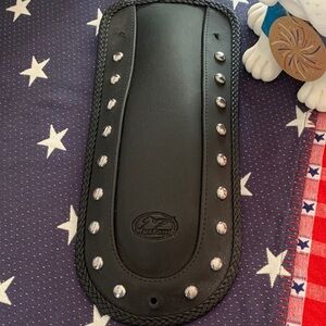 Black Leather chrome fender bib part 78026